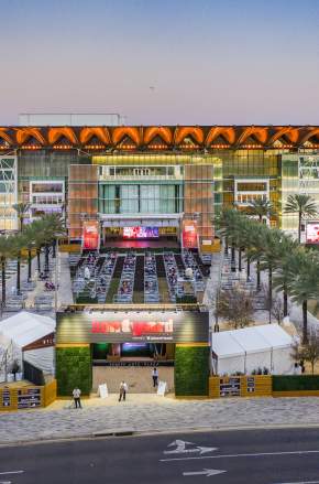 Dr. Phillips Center for the Performing Arts festival yard night aerial